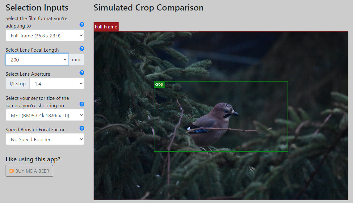 Crop Factor Calculator for Filmmakers